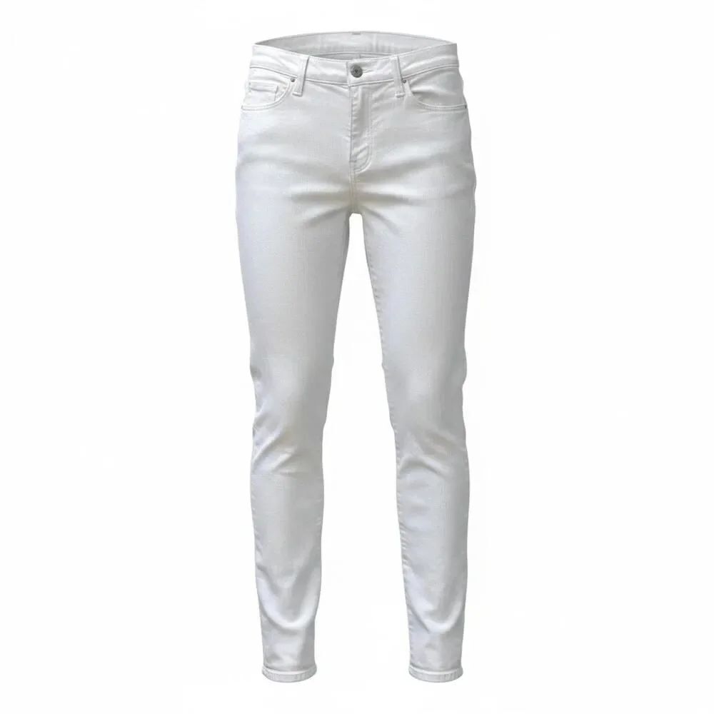 J Brand Skinny Leg Blanc Jeans White Denim Mid Rise Solid Pockets Womens 27
